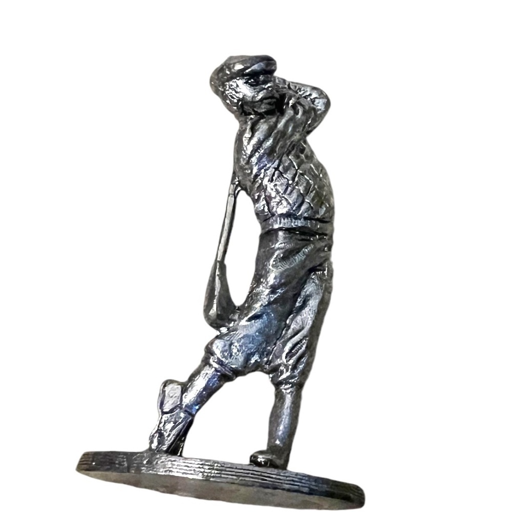 NWOB‎ Brass Male Golfer Sculpture Figurine Statue Home Office Desk Art Decor
